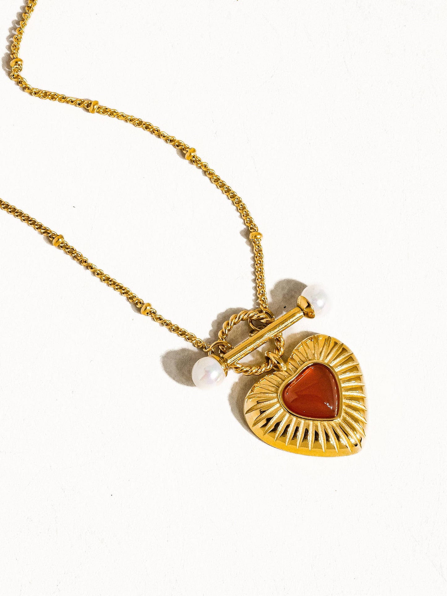 Havana 18K Non-Tarnish Vintage Heart Chain Necklace Flânerie by MAIQ