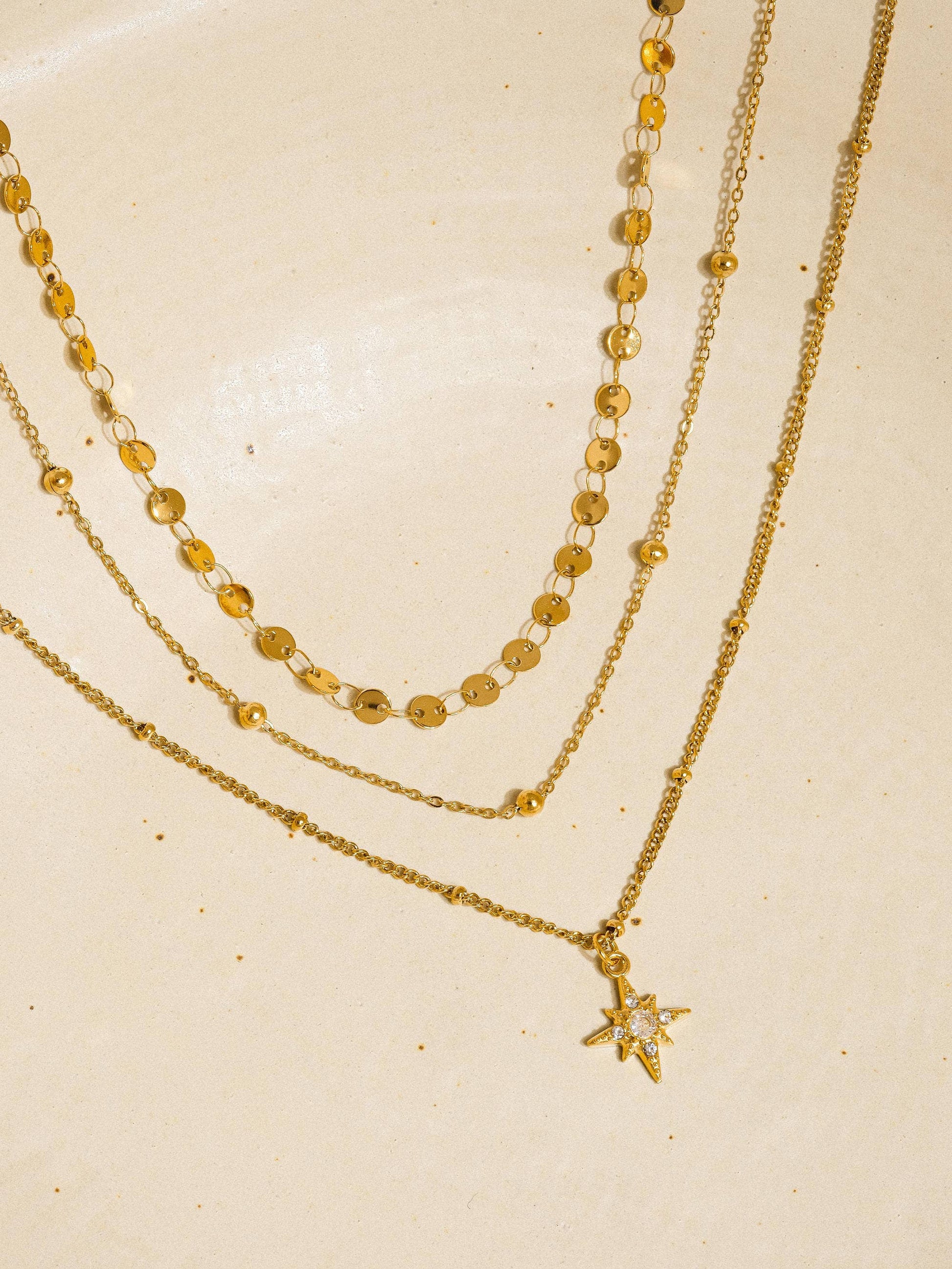 Pascal 18K Non-Tarnish Layered CZ Star Necklace Flânerie by MAIQ