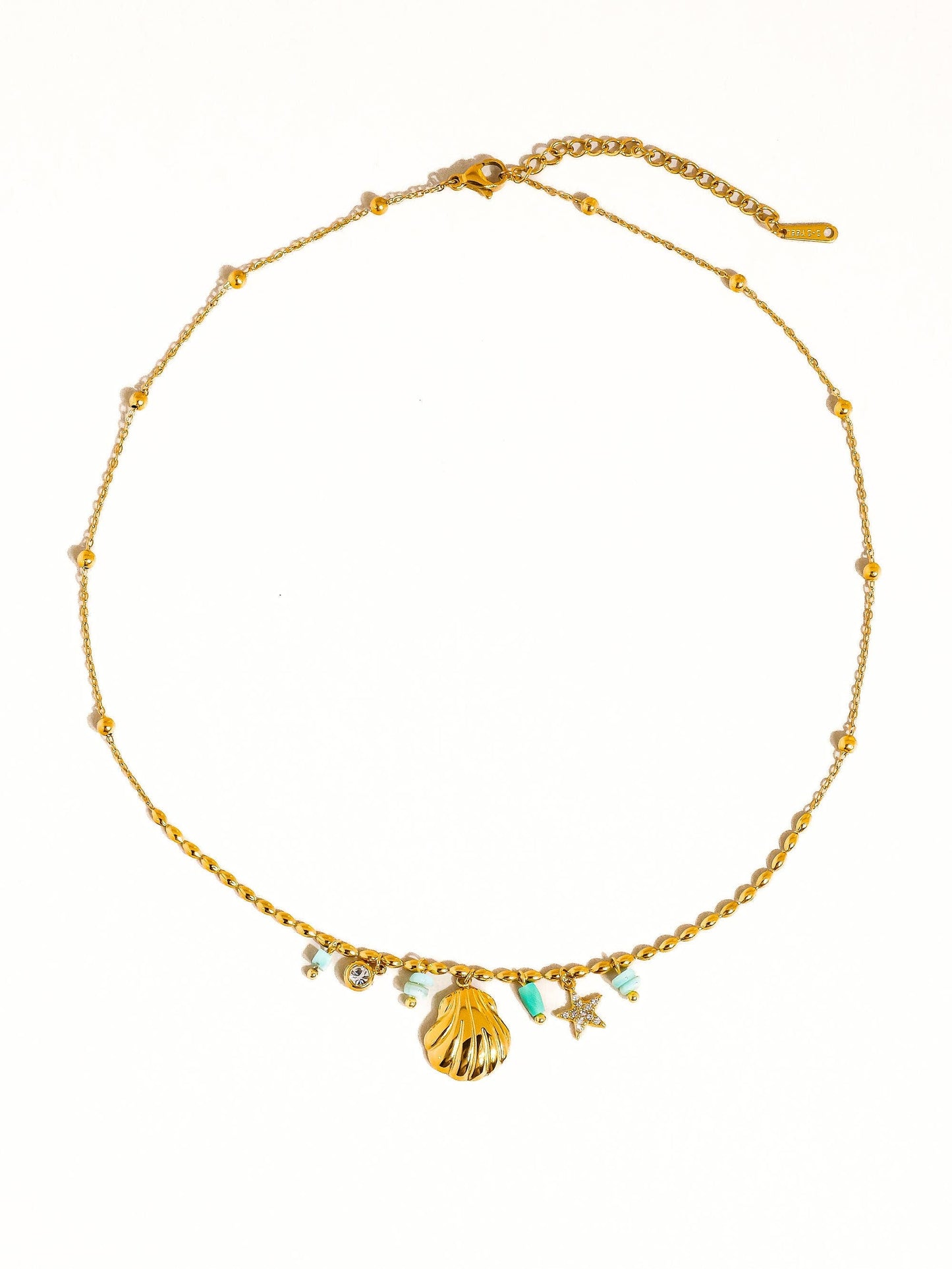 Sumner 18K Non-Tarnish Shell and Star Necklace Flânerie by MAIQ