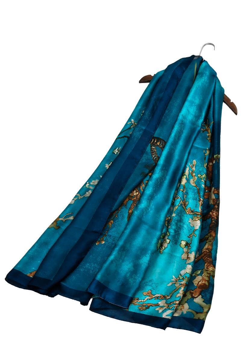 Van Gogh Almond Blossom Print Silk Scarf Fashion Scarf World