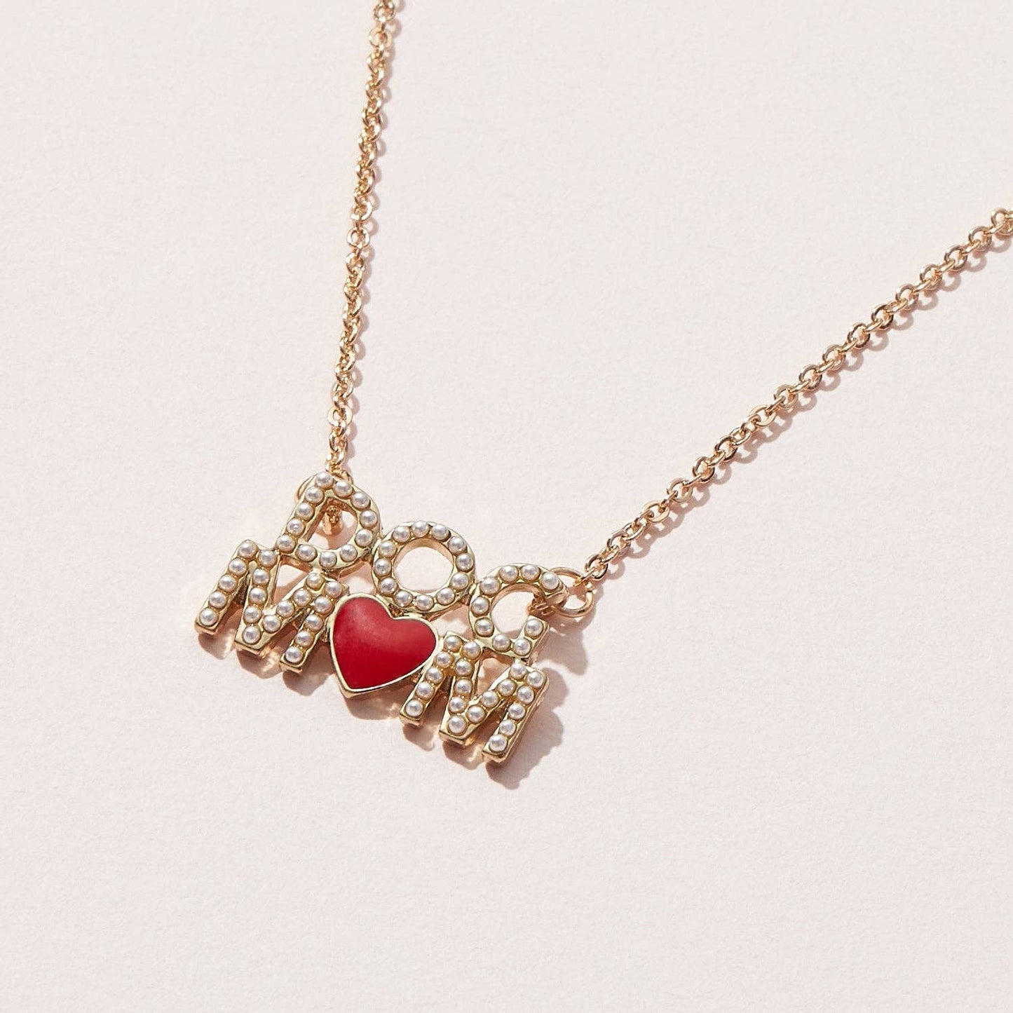 Dog Mom Pearl Pave Pendant Necklace Frem