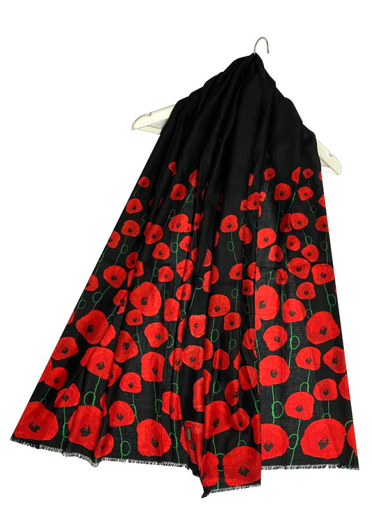 Gradual Repeat Poppy Print Scarf Fashion Scarf World