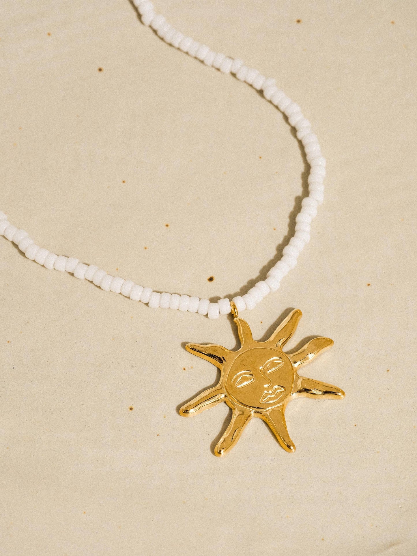 Iridessa 18K Gold Non-Tarnish Sun Beaded Necklace Flânerie by MAIQ