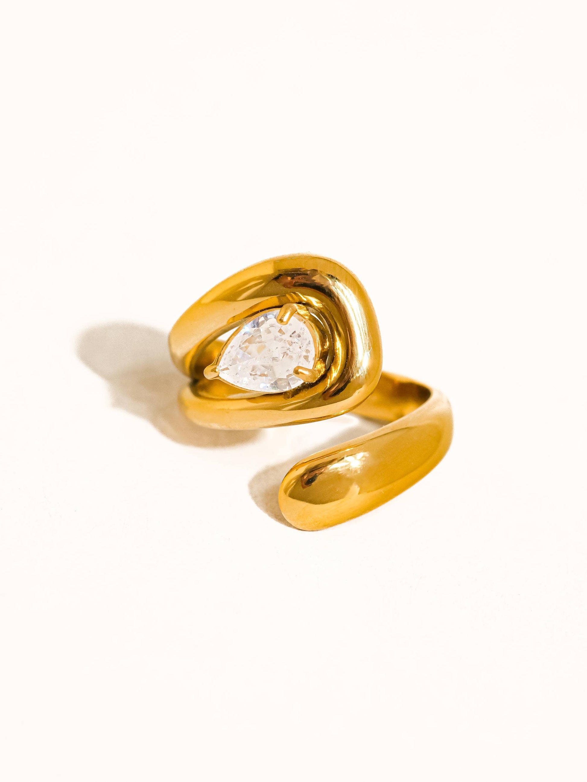 Ronnie 18K Gold Non-Tarnish Wrap CZ Ring Flânerie by MAIQ