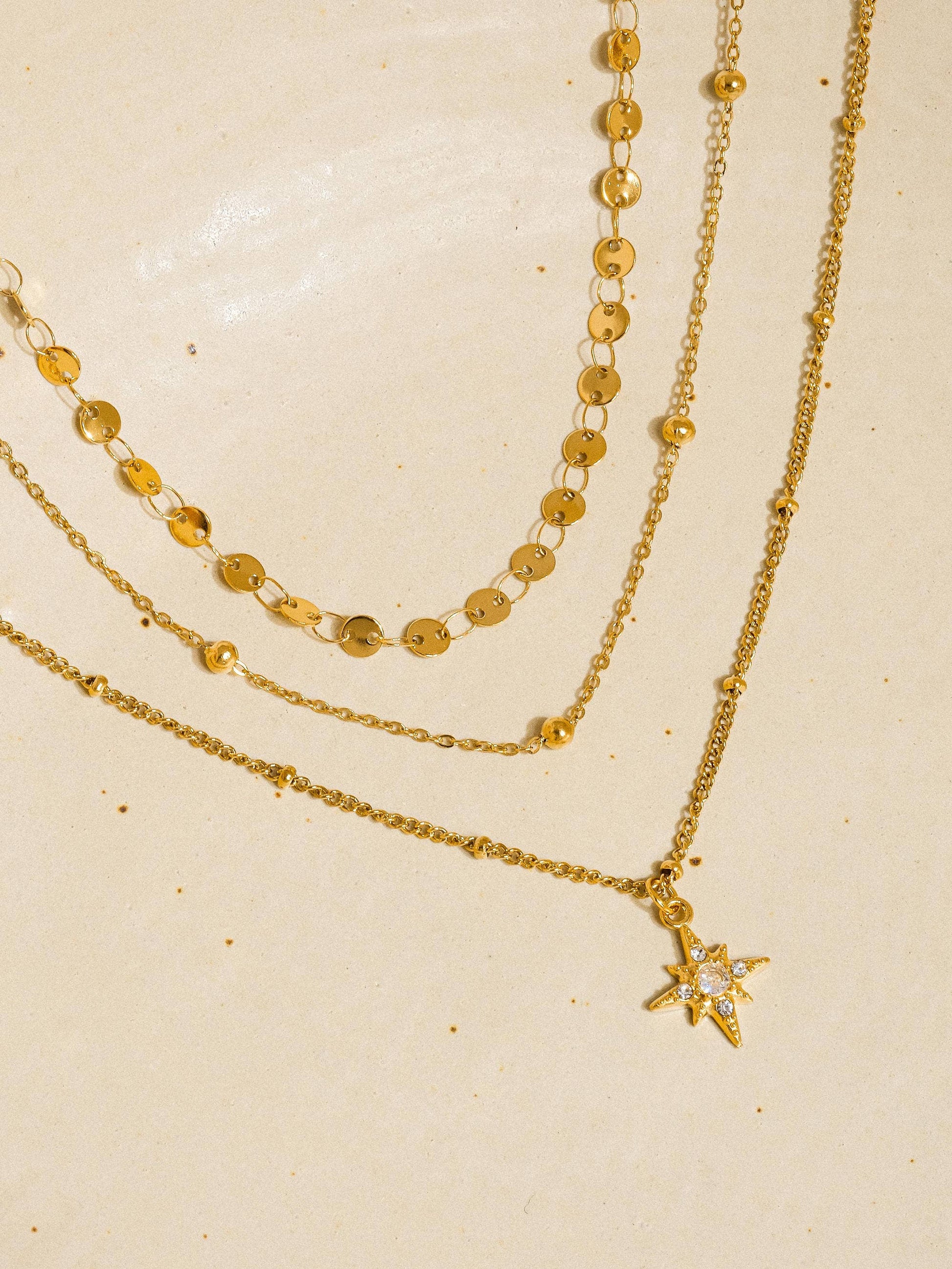 Pascal 18K Non-Tarnish Layered CZ Star Necklace Flânerie by MAIQ