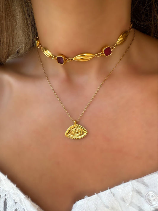 Long Evil Eye Necklace, Gold Layering Necklaces, Gold Layers Christina Christi