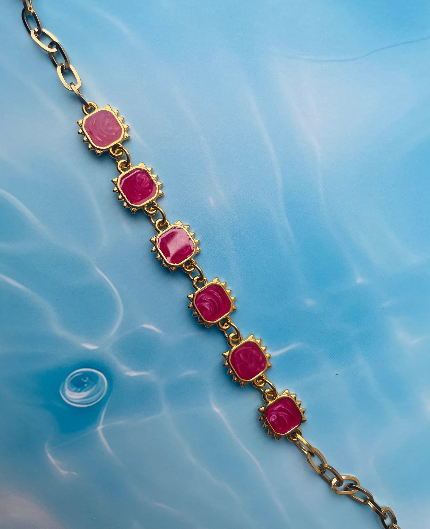 Fuchsia enamel beads Bracelet COPPOLA